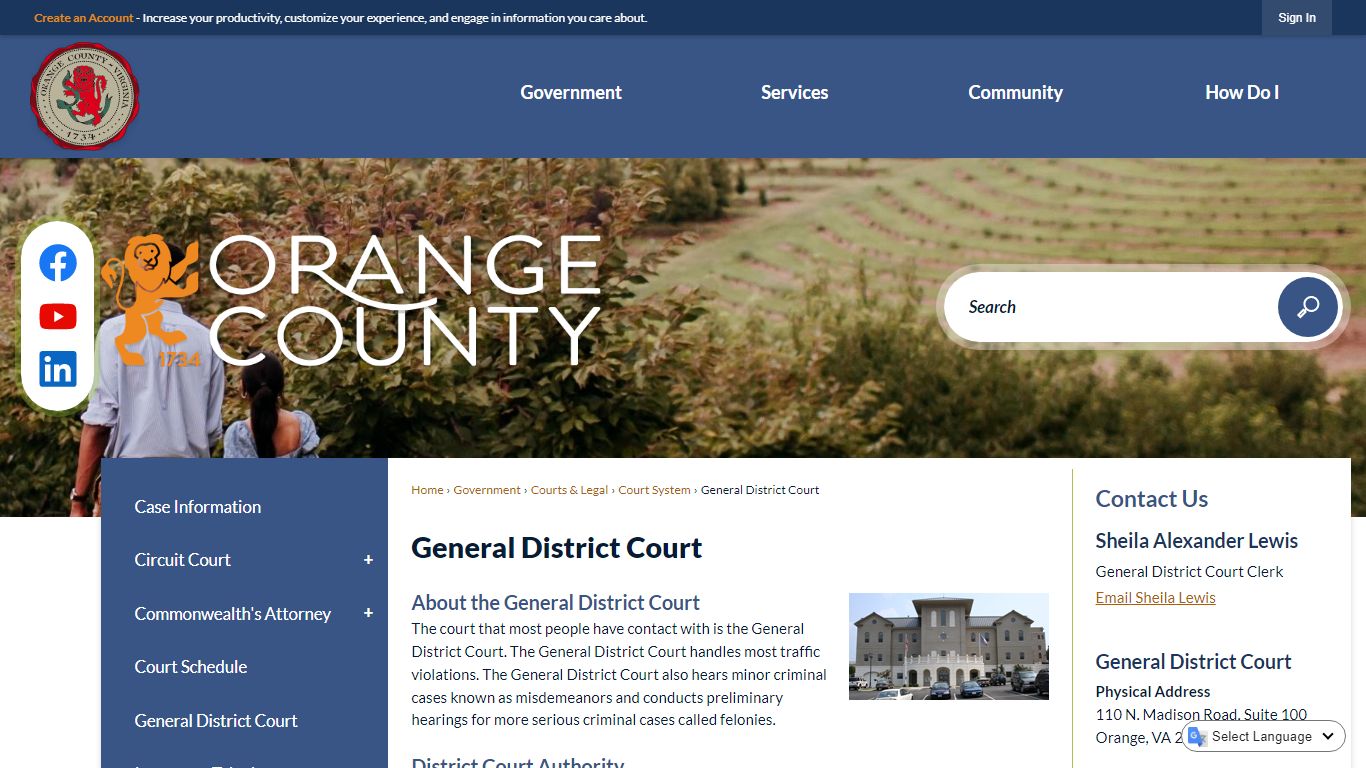 General District Court | Orange County, VA - Official Website